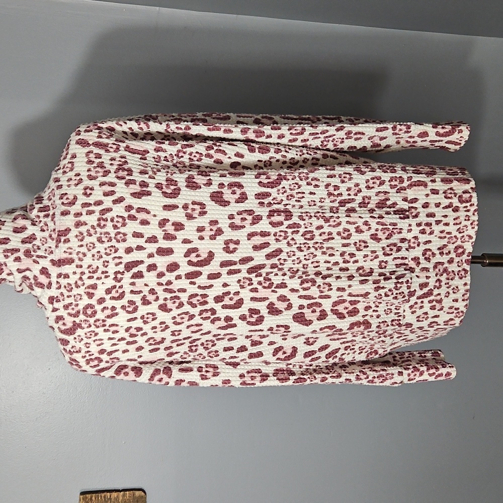 Como Vintage, Plum and white spotted blouse, long-sleeve, size XXL - Picture 4 of 12